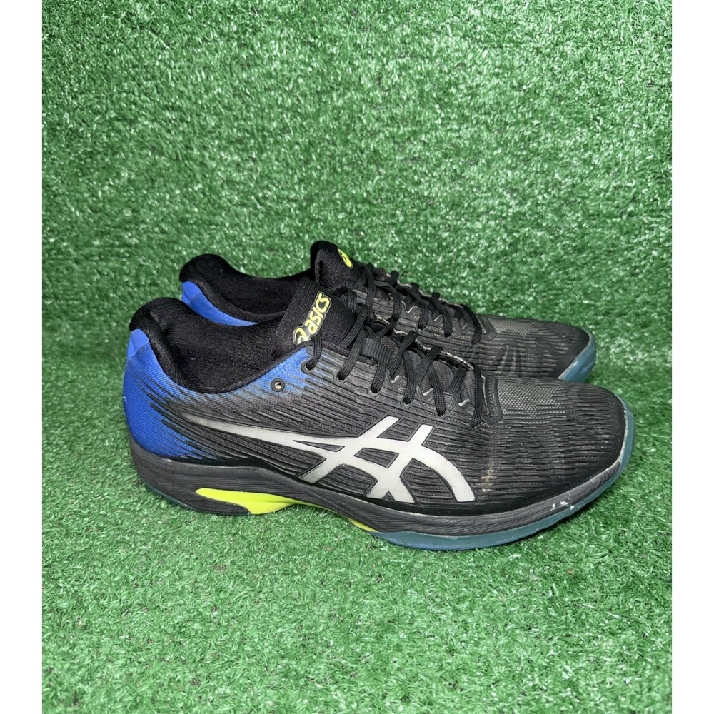 ASICS Solution Speed FF Mens Size 9.5 Black Blue Running Shoes Athletic Sneakers